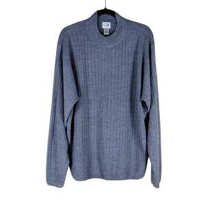 Geoffrey Beene Men’s XXL Charcoal Gray Crewneck Sweater Y2K Preppy Stretch
